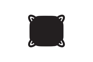 simple pillow icon vector silhouette isolated in white background