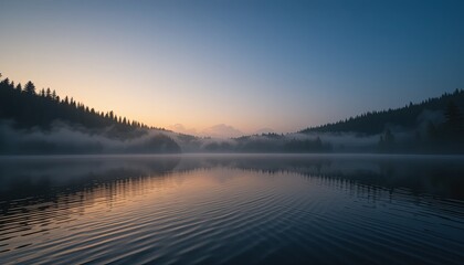 Obraz premium Nature photography sunrise over forested mountains