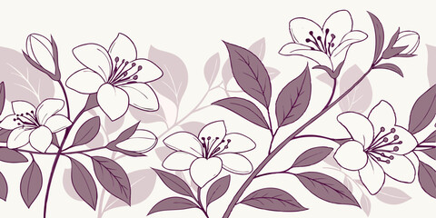 Create a soft lilac and jasmine floral pattern with gentle watercolor blending.