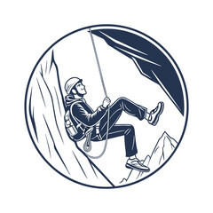 Rockclimbing vector illustration isolated on a white background