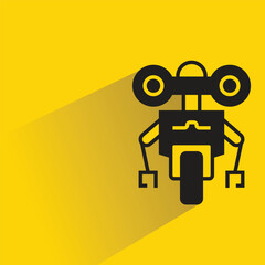 robot character with shadow on yellow background