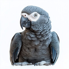 Fototapeta premium African Grey Parrot Isolated on White Background