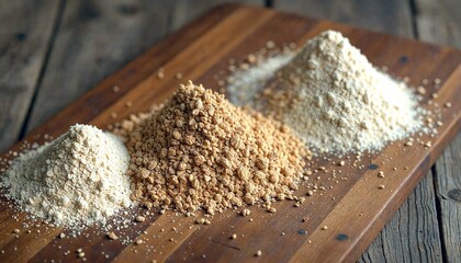 Piles of Food on Wooden Table Indoors