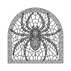 Obraz premium Arachnid in Minimalist Mosaic Arch Window Design
