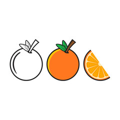 Orange Vector Illustrations Set