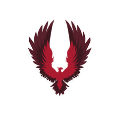phoenix bird flying vector logo illustration symbol