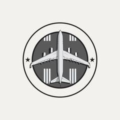 Taking off plane logo vector top design
