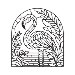 Elegant flamingo mosaic artwork with minimalist design inside ar