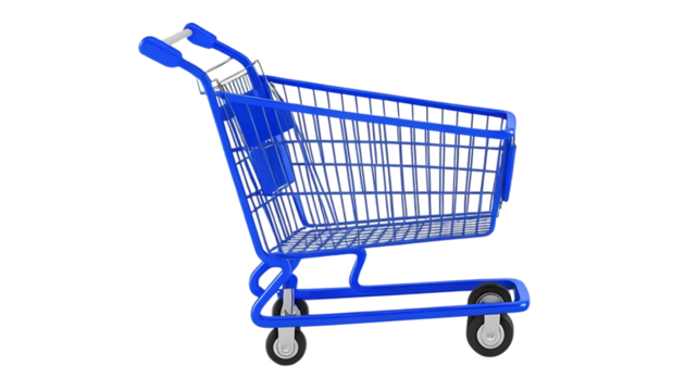 blue shopping cart 3D png  - Powered by Adobe