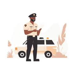 Police Officer Reviewing Documents