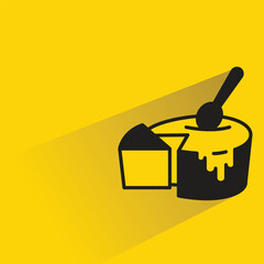 cake icon with drop shadow on yellow background