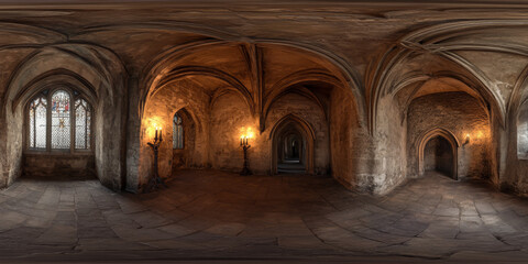 HDRI 360-degree medieval castle interior