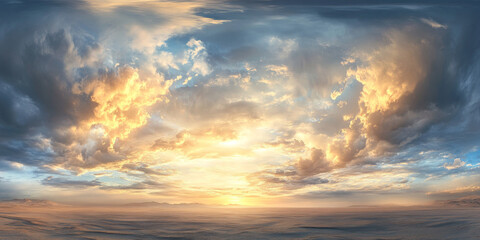 Obraz premium HDRI 360-degree panoramic sky over a vast desert