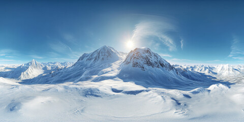 HDRI 360-degree snowy mountain peak