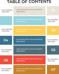Table of content template a4 page print business profile annual report brochure catalog corporate Landscape Layout Portfolio Abstract Presentation leaflet Webpage Creative PowerPoints magazine