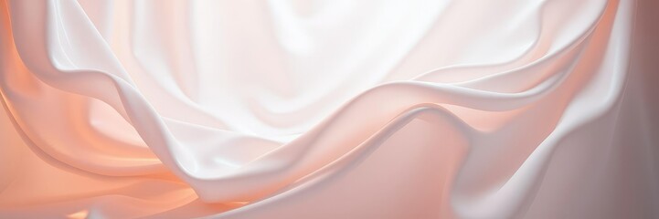 Fototapeta premium undulating fabric in softly lit space, gentle movement, calming scene, soft focus effect
