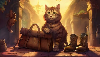 cat in boots. High quality illustration