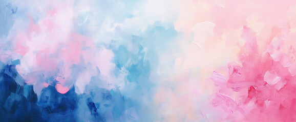 Fototapeta premium Soft pastel abstract painting blending pink, blue, and purple hues, symbolizing serenity, calmness, and artistic expression.