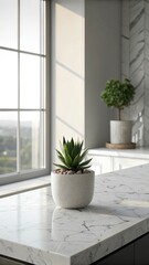 Fototapeta premium Succulent Plant Thrives in Modern Urban Setting