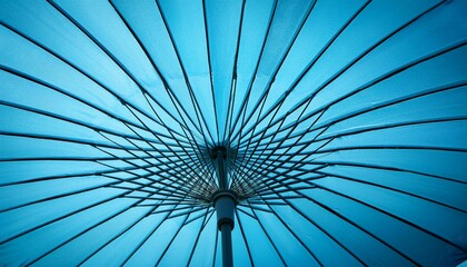 close up of light blue umbrella structure