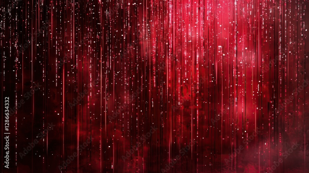 Aufkleber Abstract background vertical lines and bokeh lights with rich deep red color palette