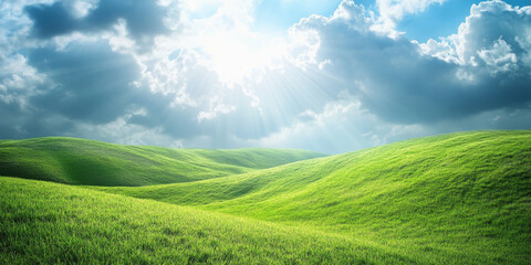 Obraz premium HDRI rolling green hills