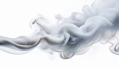 Fototapeta premium Realistic white smoke isolated on transparent white background