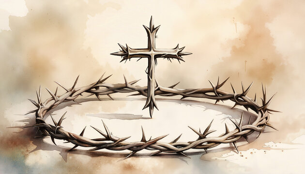 Crown of thorns representing suffering and Good Friday, Maundy Thursday