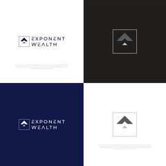  Growth Logo Initial Letter A Logo Shape with Negative Space Up Arrow inside