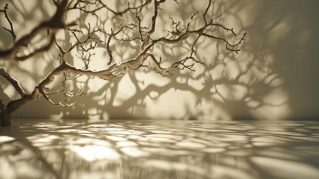 The artistic conception of withered branches interwoven with light and shadow