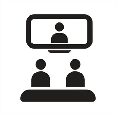 Video call icon. Webcam icon