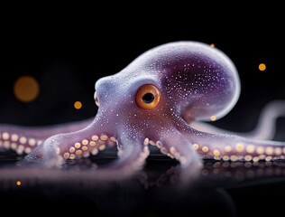 Fototapeta premium Vibrant Octopus with Colorful Skin and Detailed Texture in Stunning Marine Environment