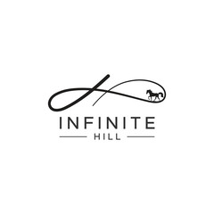 Abstract Infinity Horse Logo Stock Vector