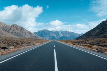 Naklejka premium black asphalt road and white dividing lines