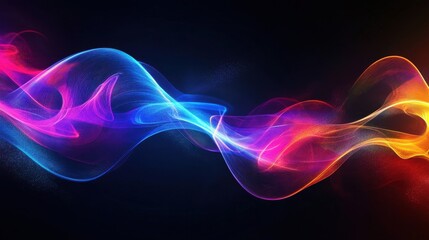 Fototapeta premium Multicolor abstract waves with a silky, flowing effect, forming a captivating and futuristic digital background.