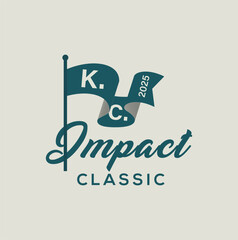 Impact with Flag Logo K C Letter 