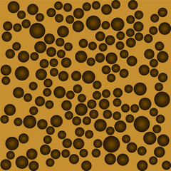 Abstract background - balls on a golden background for wrapper design, packaging or textile printing. Brown color can be changed or removed as desired. Vector illustration