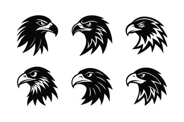Obraz premium Set of Eagle head icon .Eagle-vector, art,