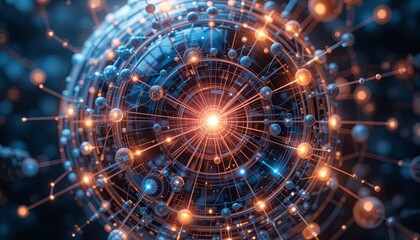 Obraz premium Cosmic energy burst digital universe abstract art sci-fi environment centered view gigapixel cgi