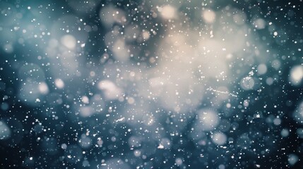 Obraz premium A Serene Winter Night with a Starry Sky and Falling Snow