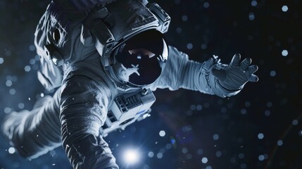 Astronaut Gracefully Navigating the Enigmatic Darkness of Space