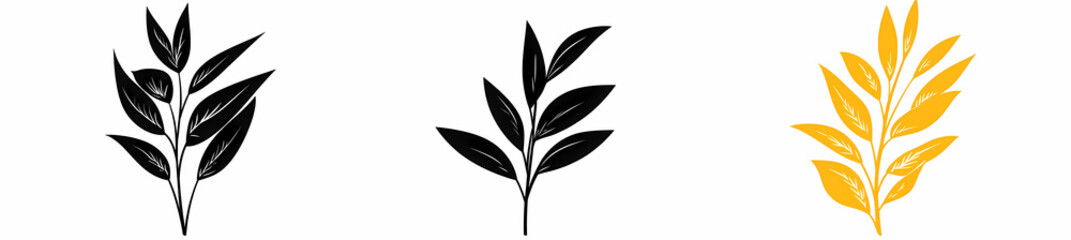 Fototapeta premium Elegant Botanical Collection: This image showcases a set of elegant botanical design elements, perfectly blending natural motifs with a touch of sophistication.