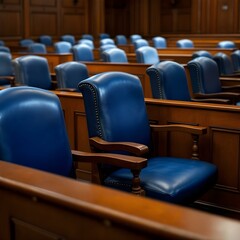 Obraz premium Courtroom interior, empty jury box