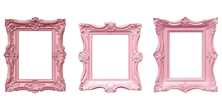 A set of pink frames