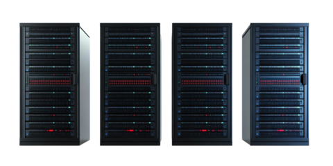 server rack mounted on a rack