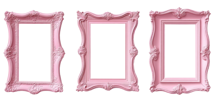 A set of pink frames