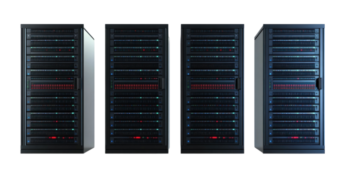 server rack mounted on a rack