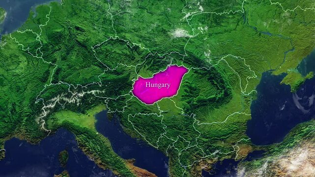 HUNGARY Map With Borders