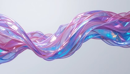 Fototapeta premium Flowing pink and blue waves abstract art digital graphics studio close-up fluid dynamics