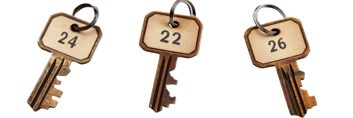 keys on white background